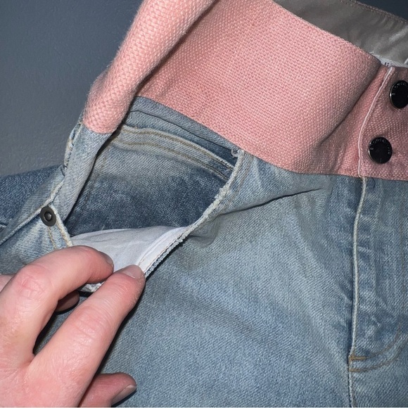 Alice + Olivia Mid-Rise Light Wash Wide Leg Jeans Size 10 Designer Retro Revolve - Picture 4 of 14